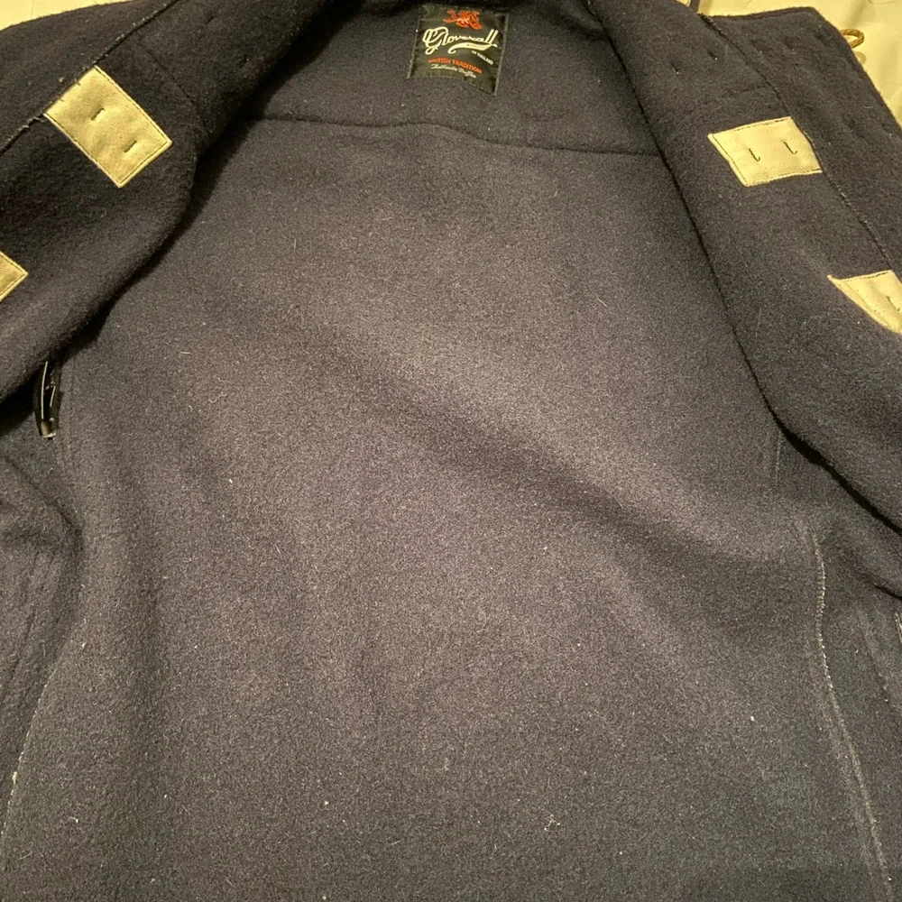 Gloverall Navy Blue Hooded Duffle Pea Coat